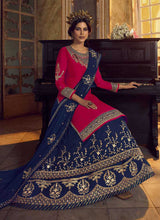 Load image into Gallery viewer, Pink and Blue Heavy Embroidered Lehenga/ Pant Style Suit fashionandstylish.myshopify.com