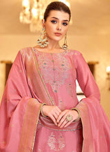 Load image into Gallery viewer, Pink and Gold Designer Embroidered Palazzo Suit fashionandstylish.myshopify.com