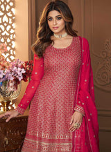 Load image into Gallery viewer, Pink and Gold Designer Embroidered Sharara Suit fashionandstylish.myshopify.com