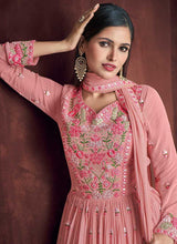 Load image into Gallery viewer, Pink and Gold Embroidered Anarkali Style Lehenga fashionandstylish.myshopify.com