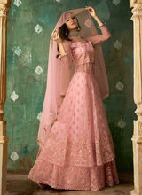 Load image into Gallery viewer, Pink and Gold Embroidered Lehenga fashionandstylish.myshopify.com