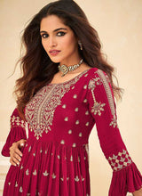 Load image into Gallery viewer, Pink and Gold Embroidered Stylish Sharara Suit fashionandstylish.myshopify.com