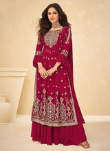Load image into Gallery viewer, Pink and Gold Embroidered Stylish Sharara Suit fashionandstylish.myshopify.com