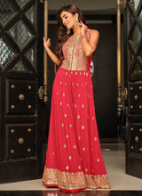 Load image into Gallery viewer, Pink and Gold Embroidered Western Jump Suit fashionandstylish.myshopify.com