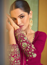 Load image into Gallery viewer, Pink and Gold Heavy Embroidered Anarkali Suit