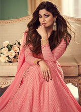 Load image into Gallery viewer, Pink and Gold Heavy Embroidered Gown Style Anarkali fashionandstylish.myshopify.com