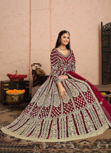 Load image into Gallery viewer, Pink and Gold Heavy Embroidered Kalidar Anarkali Suit fashionandstylish.myshopify.com