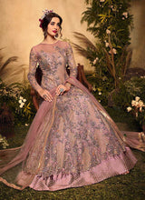 Load image into Gallery viewer, Pink and Gold Heavy Embroidered Kalidar Gown Style Anarkali fashionandstylish.myshopify.com