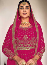 Load image into Gallery viewer, Pink and Gold Heavy Embroidered Sharara Suit fashionandstylish.myshopify.com