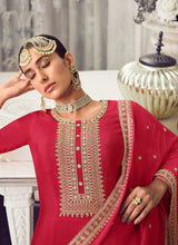 Load image into Gallery viewer, Pink and Gold Heavy Embroidered Stylish Palazzo Suit fashionandstylish.myshopify.com