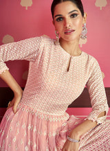 Load image into Gallery viewer, Pink and Gold Kalidar Embroidered Anarkali