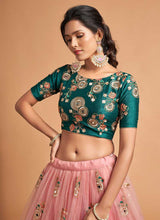 Load image into Gallery viewer, Pink and Green Heavy Embroidered Designer Lehenga Choli fashionandstylish.myshopify.com