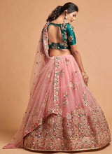 Load image into Gallery viewer, Pink and Green Heavy Embroidered Designer Lehenga Choli fashionandstylish.myshopify.com