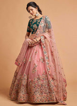 Load image into Gallery viewer, Pink and Green Heavy Embroidered Designer Lehenga Choli fashionandstylish.myshopify.com