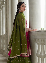Load image into Gallery viewer, Pink and Green Heavy Embroidered Stylish Lehenga