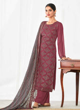 Load image into Gallery viewer, Pink and Grey Embroidered Straight Pant Style Suit fashionandstylish.myshopify.com