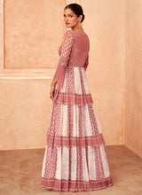 Load image into Gallery viewer, Pink and White Embroidered Stylish Anarkali Suit