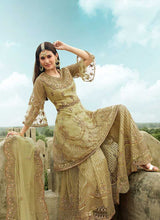Load image into Gallery viewer, Pista Green Heavy Embroidered Sharara Style Suit fashionandstylish.myshopify.com