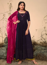 Load image into Gallery viewer, Purple Color Embroidered Stylish Palazzo Suit