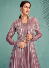 Load image into Gallery viewer, Purple Colour Embroidered Jacket Style Lehenga