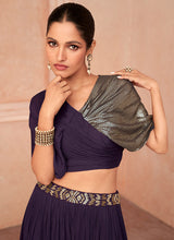 Load image into Gallery viewer, Purple Designer Embroidered Sharara Suit