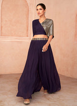 Load image into Gallery viewer, Purple Designer Embroidered Sharara Suit
