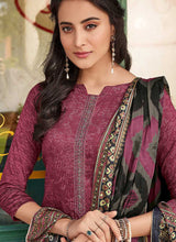 Load image into Gallery viewer, Purple Embroidered Straight Pant Style Suit fashionandstylish.myshopify.com