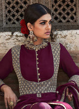 Load image into Gallery viewer, Purple Embroidered Stylish Kalidar Gown Style Anarkali fashionandstylish.myshopify.com