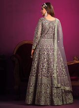 Load image into Gallery viewer, Purple Floral Heavy Embroidered  Anarkali Suit