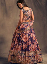 Load image into Gallery viewer, Purple Floral Printed Stylish Embroidered Lehenga Choli fashionandstylish.myshopify.com