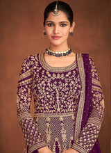 Load image into Gallery viewer, Purple Heavy Embroidered Designer Gown Style Anarkali fashionandstylish.myshopify.com
