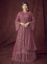 Load image into Gallery viewer, Purple Heavy Embroidered Designer Jacket Style Lehenga fashionandstylish.myshopify.com
