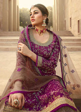 Load image into Gallery viewer, Purple Heavy Embroidered Designer Palazzo Style Suit fashionandstylish.myshopify.com