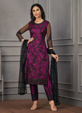 Load image into Gallery viewer, Purple Heavy Embroidered Designer Stylish Pant Suit fashionandstylish.myshopify.com