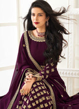 Load image into Gallery viewer, Purple Heavy Embroidered Gown Style Anarkali fashionandstylish.myshopify.com