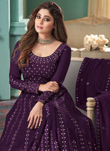 Load image into Gallery viewer, Purple Heavy Embroidered Gown Style Anarkali fashionandstylish.myshopify.com