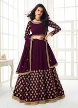 Load image into Gallery viewer, Purple Heavy Embroidered Gown Style Anarkali fashionandstylish.myshopify.com