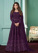 Load image into Gallery viewer, Purple Heavy Embroidered Gown Style Anarkali fashionandstylish.myshopify.com