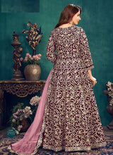Load image into Gallery viewer, Purple Heavy Embroidered Stylish Velvet Anarkali Suit fashionandstylish.myshopify.com