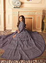 Load image into Gallery viewer, Purple Lucknowi Work Embroidered Anarkali style Lehenga fashionandstylish.myshopify.com
