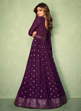 Load image into Gallery viewer, Purple Sequins Embroidered Jacket Style Anarkali Suit fashionandstylish.myshopify.com