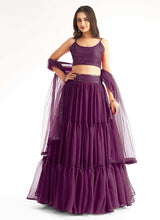 Load image into Gallery viewer, Purple Sequins Embroidered Stylish Lehenga Choli fashionandstylish.myshopify.com