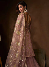 Load image into Gallery viewer, Purple Sequins Work Embroidered Gharara Style Suit fashionandstylish.myshopify.com