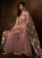Load image into Gallery viewer, Purple Sequins Work Embroidered Gharara Style Suit fashionandstylish.myshopify.com