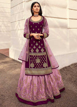 Load image into Gallery viewer, Purple and Gold Heavy Embroidered Festive Wear Lehenga fashionandstylish.myshopify.com