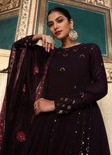 Load image into Gallery viewer, Purple and Gold Sequin Embroidered Anarkali