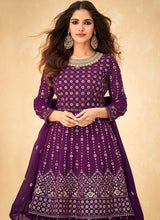 Load image into Gallery viewer, Purple and Gold Sequin Embroidered Indo Western Lehenga fashionandstylish.myshopify.com
