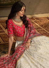 Load image into Gallery viewer, Red And White Stylish Embroidered Lehenga Choli