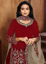 Load image into Gallery viewer, Red Embroidered Classic Punjabi Suit fashionandstylish.myshopify.com