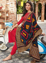 Load image into Gallery viewer, Red Embroidered Straight Pant Style Suit fashionandstylish.myshopify.com